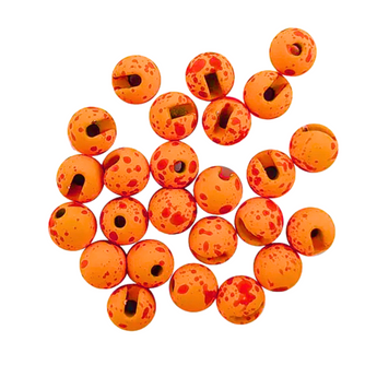 Mottled Tactical Slotted Tungsten Beads - Orange