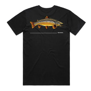Simms Brown trout Artist T-Shirt - Black