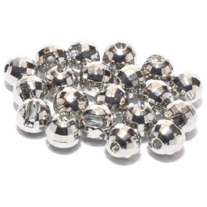 Faceted Slotted Tungsten Beads Silver